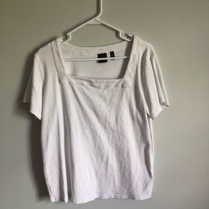 White square neck line shirt